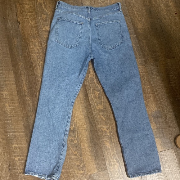 AGOLDE HIGH WAISTED STRAIGHT LEG BUTTON FLY JEANS STRETCH DENIM SZ 28 - Picture 10 of 13